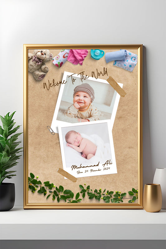 2 Photos Frame Born Baby