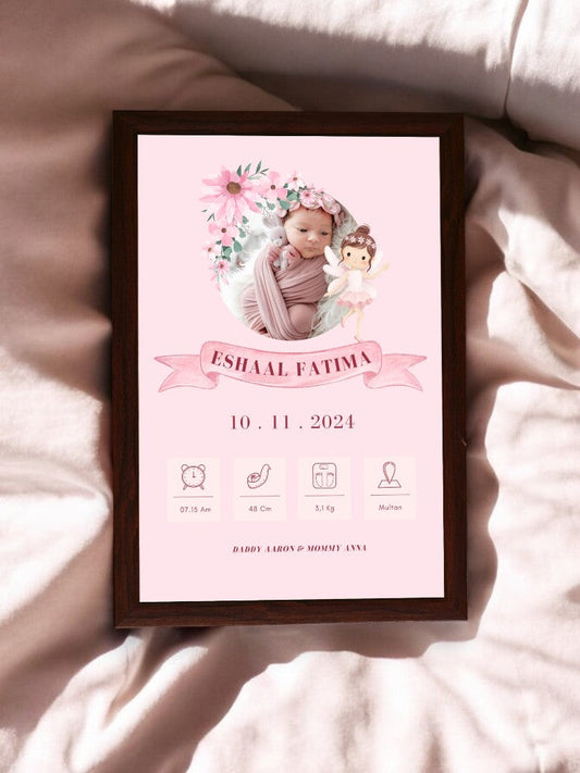 Born Baby Girl Cute Frame