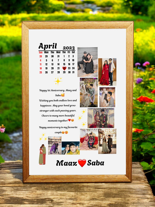 Calendar of Love Photo Frame Golden Framy