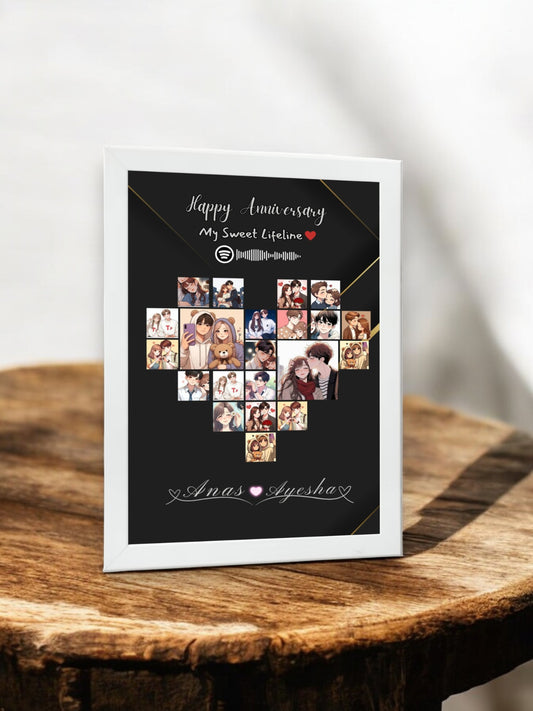 Heart Shaped Anniversary Photo Frame