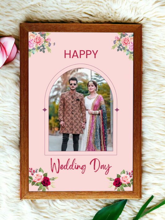 Pink Color Wedding Anniversary Frame